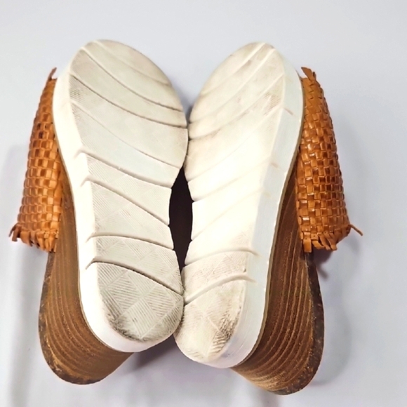 Diba Brown Woven Platform Leather Slide Sandals Size 8.5 - Picture 7 of 9